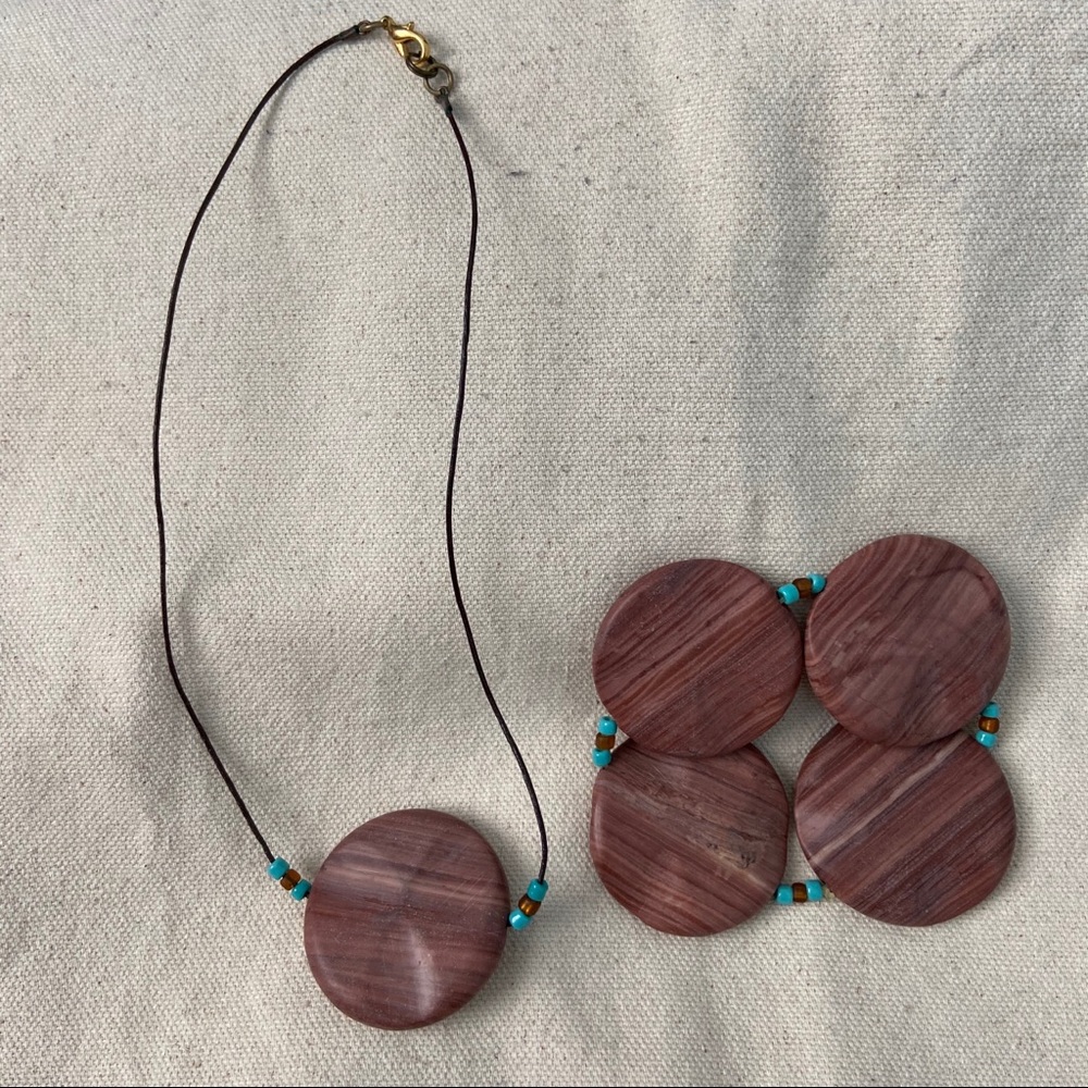 Natural stone jewelry set